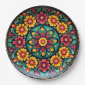 💀🎉ペタルサポップ・アートのベウェアドゥームディーアデロスムエルトス ペーパープレート (正面)