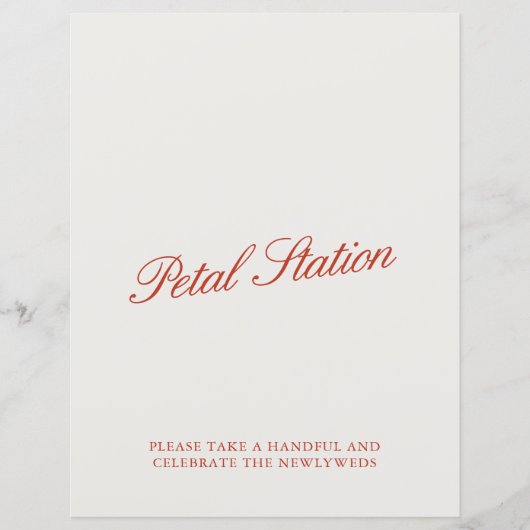 ペタルステーションヴィンテージレッド&アイボリー結婚ズサイン (正面)