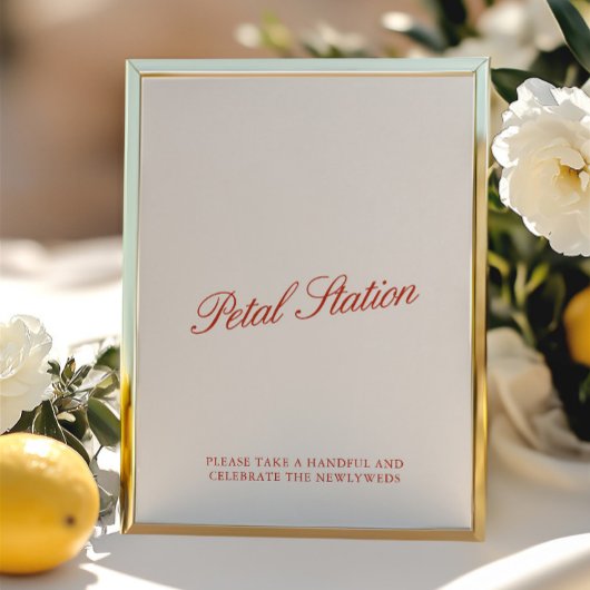 ペタルステーションヴィンテージレッド&アイボリー結婚ズサイン