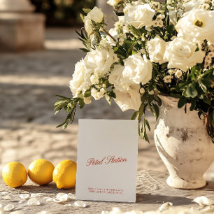 ペタルステーションヴィンテージレッド&アイボリー結婚ズサイン