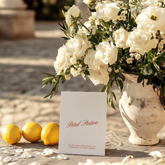 ペタルステーションヴィンテージレッド&アイボリー結婚ズサイン