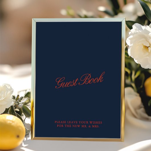 ペタルステーションヴィンテージレッド&深いブルー結婚ズサイン