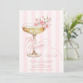 ペタルズ アンド プロセッコ ピンク フラワーブライダルシャワー 招待状 (スタンド正面)