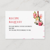 ペタルズ アンド プロセッコ ブライダルシャワー レシピのリクエスト エンクロージャーカード (正面)