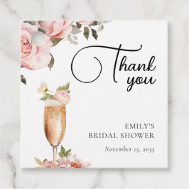 ペタルズ＆プロセッコ フローラル ブライダル シャワー フェイバータグ