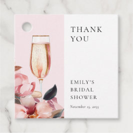 ペタルズ&プロセッコ フローラル ブライダル シャワー フェイバータグ