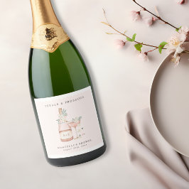 ペタルズ＆プロセッコ ブライダルシャワー バチェロレッテ スパークリングワインラベル