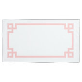 ペタルピンクギリシャ鍵縁どキングサイズ 枕カバー (正面左)