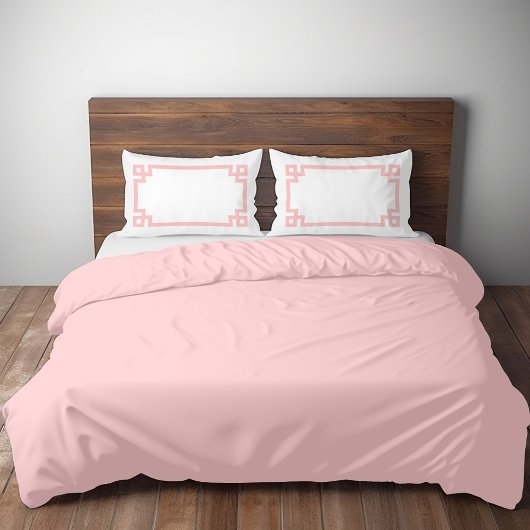 ペタルピンクギリシャ鍵縁ど標準 枕カバー