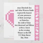 ペタルピンク結婚式招待状のマルチプレイヤーモード 招待状 (正面/裏面)