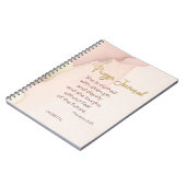 ペタルピンク金ゴールドマーブルアクセントパーソナライズされた祈りの言葉 ノートブック (左側)