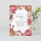 ペタルピンク、モカラテ＆アイボリーパール ウェディング 招待状 (スタンド正面)