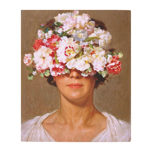 「ペタルプライド」マーガレット – アート&フローラ協会 メタルプリント (正面)