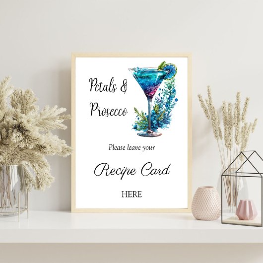 ペタルプロセコフローラブライダルシャワーレシピ要求 ポスター