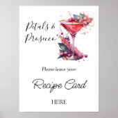 ペタルプロセコフローラブライダルシャワーレシピ要求 ポスター (正面)