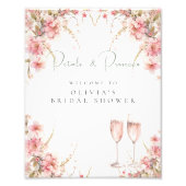 ペタルプロセッコブライダルシャワーウェルカムポスター フォトプリント            (正面)