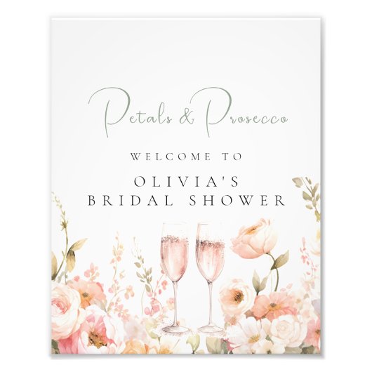ペタルプロセッコブライダルシャワー歓迎 フォトプリント (正面)