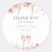 ペタルプロセッコブライダルシャワー ラウンドシール (正面)