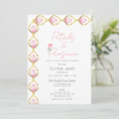 ペタルプロセッコ金ゴールドジュエルフレームバラブライダルシャワー 招待状 (スタンド正面)