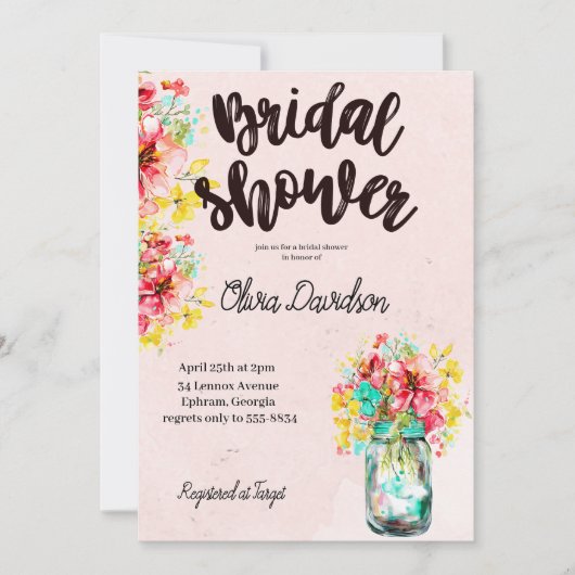 ペタルポートガーデンブライダルシャワー 招待状 (正面)