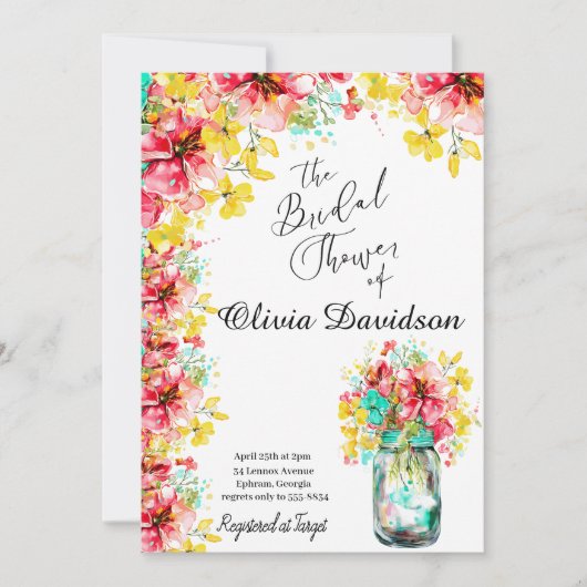 ペタルポートガーデンブライダルシャワー 招待状 (正面)