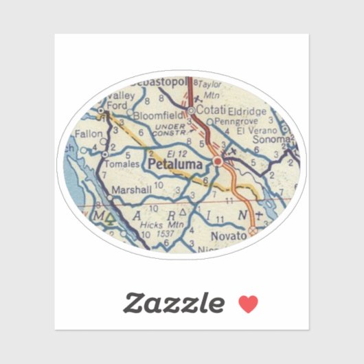 ペタルマCAヴィンテージの地図 シール (シート)