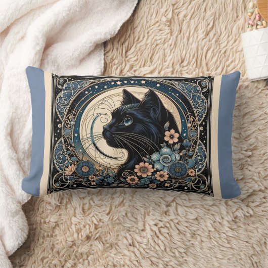 ペタルムーンフレームのミッドナイトミューズ ランバークッション (ブランケット)