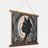 ペタルムーンフレームのミッドナイトミューズ 吊り下げ型タペストリー (傾斜あり)