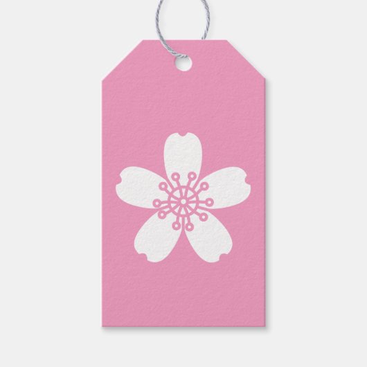 ペタル魅力的ピンクギフトラベルの桜 ギフトタグ (正面)