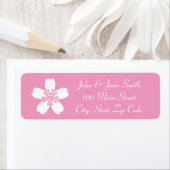 ペタル魅力的ピンク差出人住所ラベルの桜 ラベル (インサイチュ)