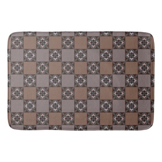 ペタル チェッカーボード パターン バス マット (正面)