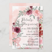 ペタル＆プロセッコ ピンクローズ アーチ ブライダルシャワー 招待状 (正面/裏面)