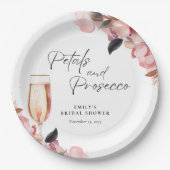 ペタル＆プロセッコ フローラル ブライダル シャワー ペーパープレート (正面)