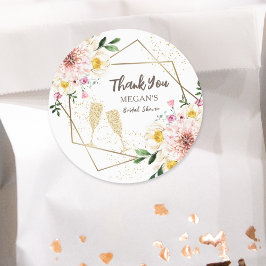 ペタル&プロセッコ|フローラル ローズゴールド 結婚式前夜のパーティー ラウンドシール