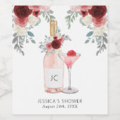 ペタル＆プロセッコ ブライダルシャワー ギフトタグ ワインラベル (シングルラベル)