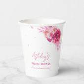 ペタル＆プロセッコ ホットピンク フラワーブライダルシャワー 紙コップ (正面)
