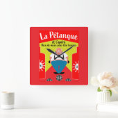 ペタンおもしろいクの贈り物 スクエア壁時計 (ホーム)