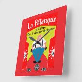 ペタンおもしろいクの贈り物 スクエア壁時計 (傾斜)