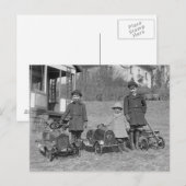 ペダルカーの子供たち 1924年 ポストカード (正面/裏面)