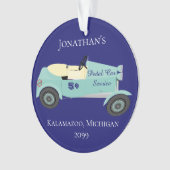 ペダルカーサービス5セントの名前日付場所No Gas オーナメント (正面)