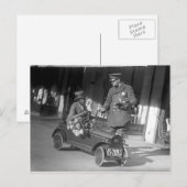 ペダルカー交通違反切符切られる 1922年 ポストカード (正面/裏面)