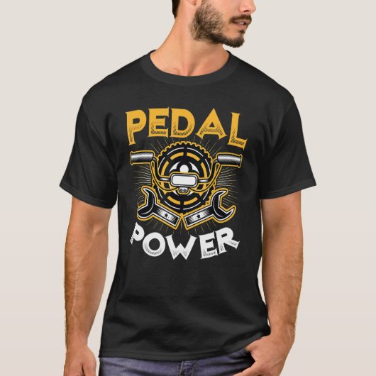 ペダルパワーアンチ自転車サイクリング Tシャツ (正面)
