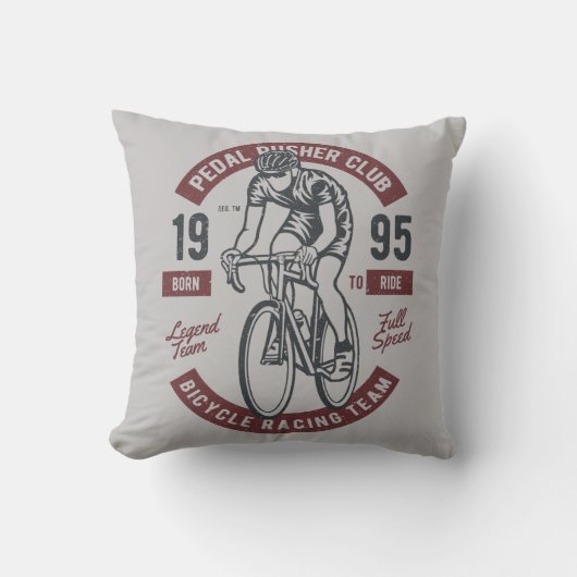 ペダルプッシャーサイクリングクラブ |レーシングチームのフルスピード クッション (正面)