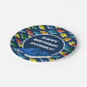 ペダルボーツバースデーパーティパーソナライズされた ペーパープレート (アングル)