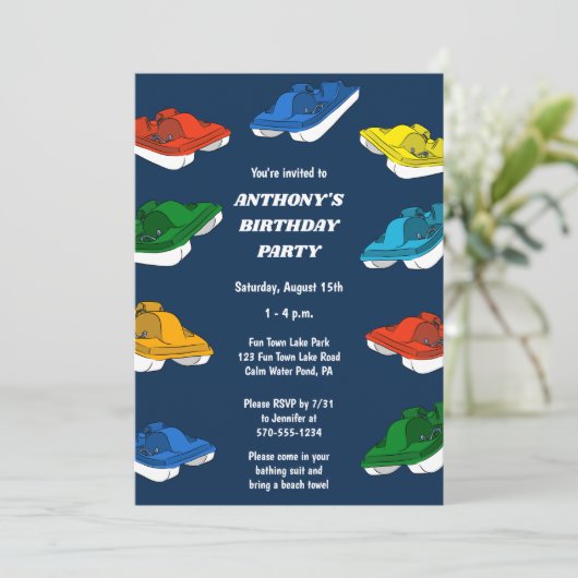 ペダルボーツブライトカラーカスタムズ誕生日パーティー 招待状 (スタンド正面)