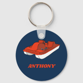 ペダルボートレッド、ホワイトブルーパーソナライズされた キーホルダー