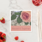 ペチカピンクとコーラルローズの小さな花 スタンダードカクテルナプキン (インサイチュ)