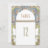 ペチュニアのテーブル番号ヴィンテージ結婚アールヌーボー 招待状 (正面)