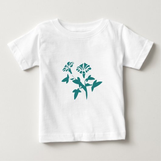 ペチュニアの花を様式化 ベビーTシャツ (正面)