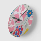 ペチュニアス&サマーフラワー ラウンド壁時計 (傾斜)